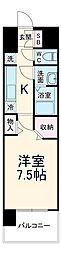 パルティール笠寺 1Kの間取図画像