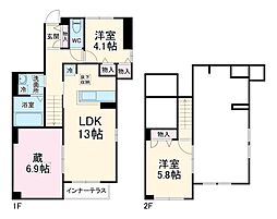 アイビスコートII 1階2LDKの間取り