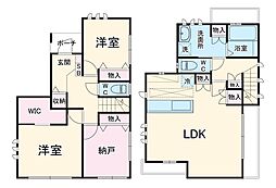 橋本5丁目貸家 1階3LDKの間取り