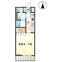 トモニーヒルズ 1階1Kの間取り