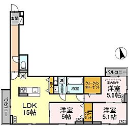 セレスティア下石神井 203 2階3LDKの間取り