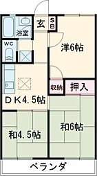 コスモハイム花畑 1階3DKの間取り