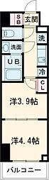 東京メトロ千代田線 綾瀬駅 徒歩10分の賃貸マンション 5階2Kの間取り