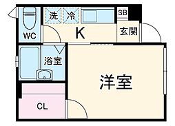 ＢｅｌｌＷｏｏｄ 1階1Kの間取り