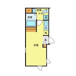 フィオーネ東尾久 1階ワンルームの間取り