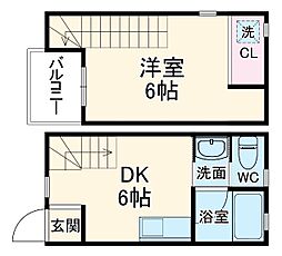 ボンヌール川名 1階1DKの間取り