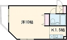 パークヒル用賀 4階ワンルームの間取り