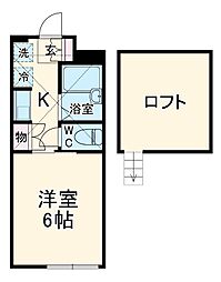 パレスヒル津田沼 1階1Kの間取り