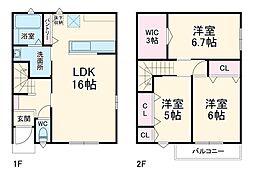 エントリー55 1階3LDKの間取り