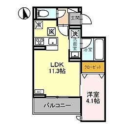 D-GLANZ宿郷 1階1LDKの間取り