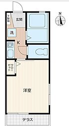 G・Aヒルズ石川町 1階1Kの間取り