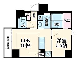 レ・ジェイド京都四条大宮 4階1LDKの間取り