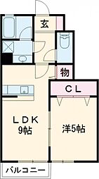 セレジェイラ 1階1LDKの間取り