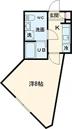 レピュア青砥レジデンス 4階1Kの間取り