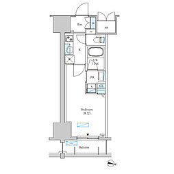 ロイジェントパークス千葉中央 10階1Kの間取り