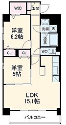 CLASS ONE K.O. 3階2LDKの間取り