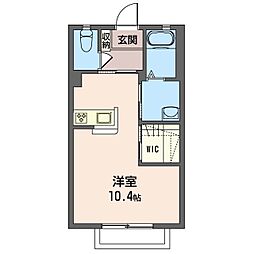サニーコートM 1階ワンルームの間取り