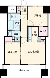 エミリブ東長崎 5階2LDKの間取り