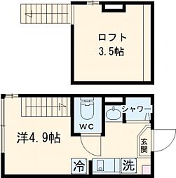 SUNNY HILLS 新小岩 2階ワンルームの間取り
