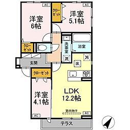 D-ROOM N 1階3LDKの間取り