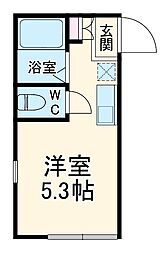 イフェズPAL磯子 1階ワンルームの間取り