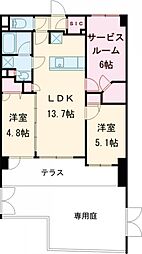 セイガステージ世田谷烏山 1階2SLDKの間取り