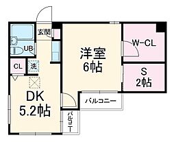 ブリックス幕張 201 2階1SDKの間取り