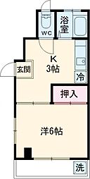 ヴィラ上池 101 1階1Kの間取り