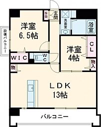 LIBTH博多空港通り 6階2LDKの間取り