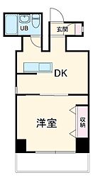 エスポワール 4階1DKの間取り