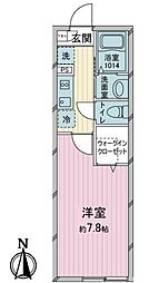 Ｏｎｅ−ｓｔａｇｅ狭山 1階1Kの間取り