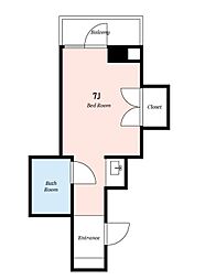 長谷川ビル 2階ワンルームの間取り