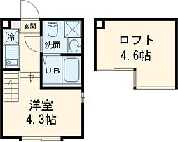 メゾン・ド・ハル 1階ワンルームの間取り