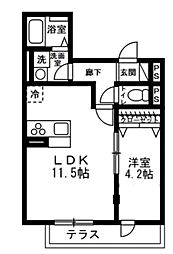 カーサスミレ　セグンダ 101 1階1LDKの間取り