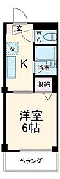 シティーパレス37 1階1Kの間取り
