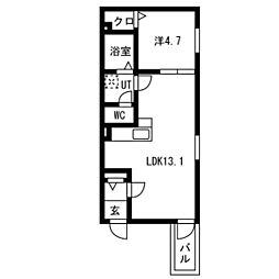 Ｐｒｅｃｉｏｕｓ庄内通 1階1LDKの間取り