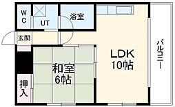 名古屋市営桜通線 高岳駅 徒歩3分の賃貸マンション 2階1LDKの間取り