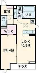 京王相模原線 京王堀之内駅 徒歩8分の賃貸アパート 1階1LDKの間取り