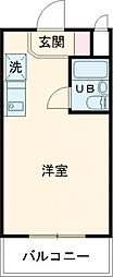 モナークマンション桜上水 3階ワンルームの間取り