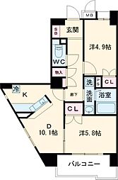 ＫＤＸレジデンス上北沢 1階2LDKの間取り