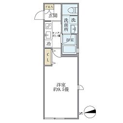 ミューズ新小岩 3階1Kの間取り