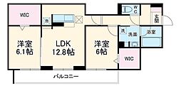 埼玉高速鉄道 浦和美園駅 徒歩10分の賃貸アパート 1階2LDKの間取り