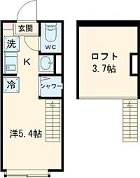 Ａｍｅｎ Ｃｏｒｎｅｒ 堀切 1階ワンルームの間取り