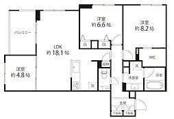 Sun West 2階3LDKの間取り