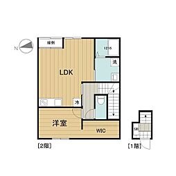 ベレッツァ四日市大矢知 1階1LDKの間取り