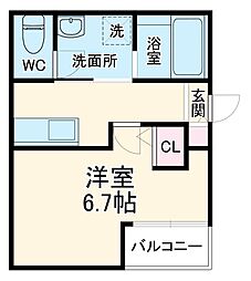 LECOCON知立 1階1Kの間取り