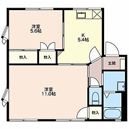 サンシャトー如月 1階2Kの間取り