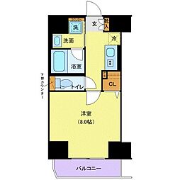 ジェノヴィア上野IIIスカイガーデン 12階1Kの間取り