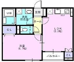 アルプス 1階1LDKの間取り