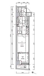 ベルシード板橋本町プレミアII 9階1LDKの間取り